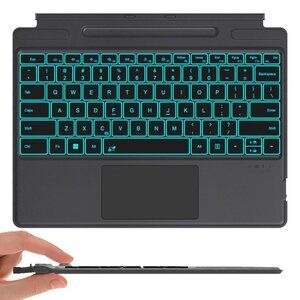Surface Pro 8/9/10/11 Backlit Keyboard w Trackpad Black